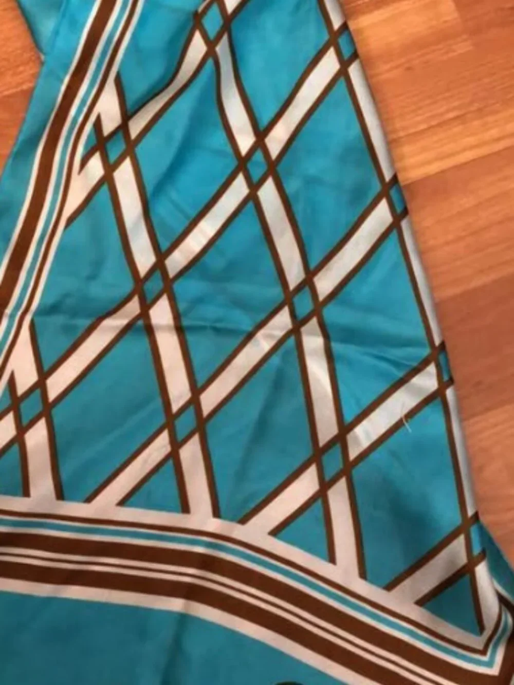 Vintage Sally Gee Scarf Teal Brown